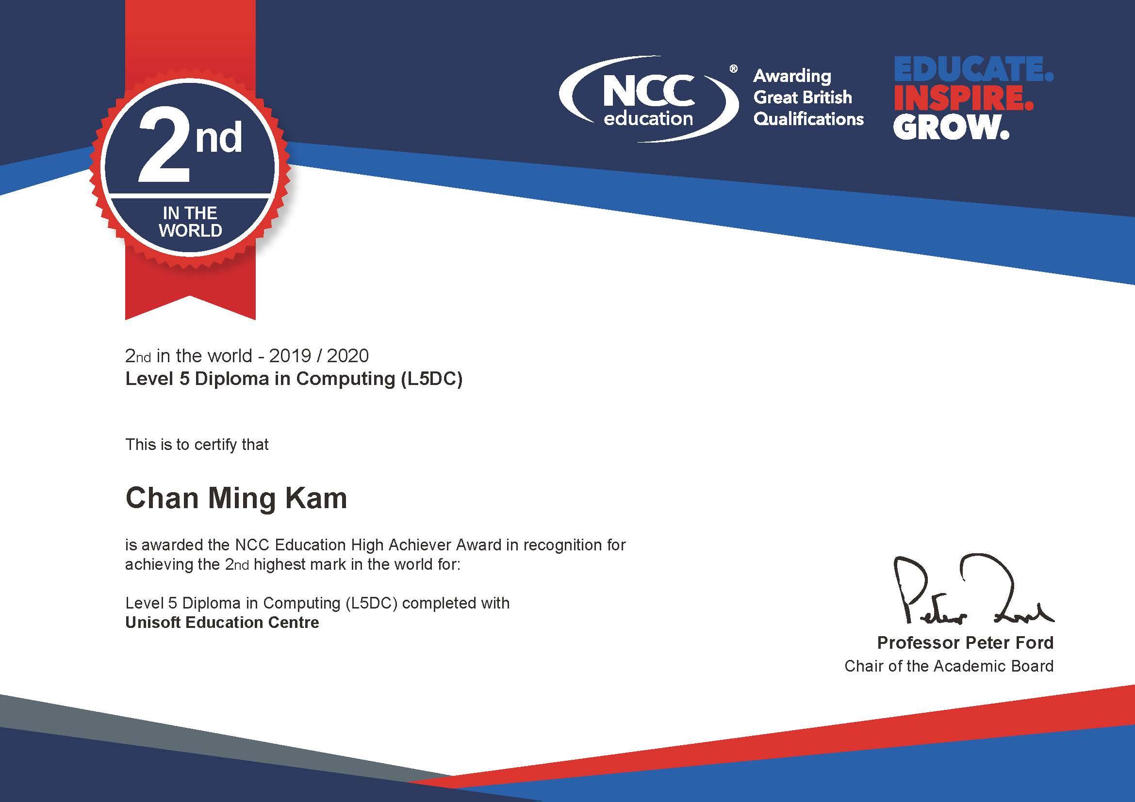 NCC Education Diploma in Computing Top Score Student